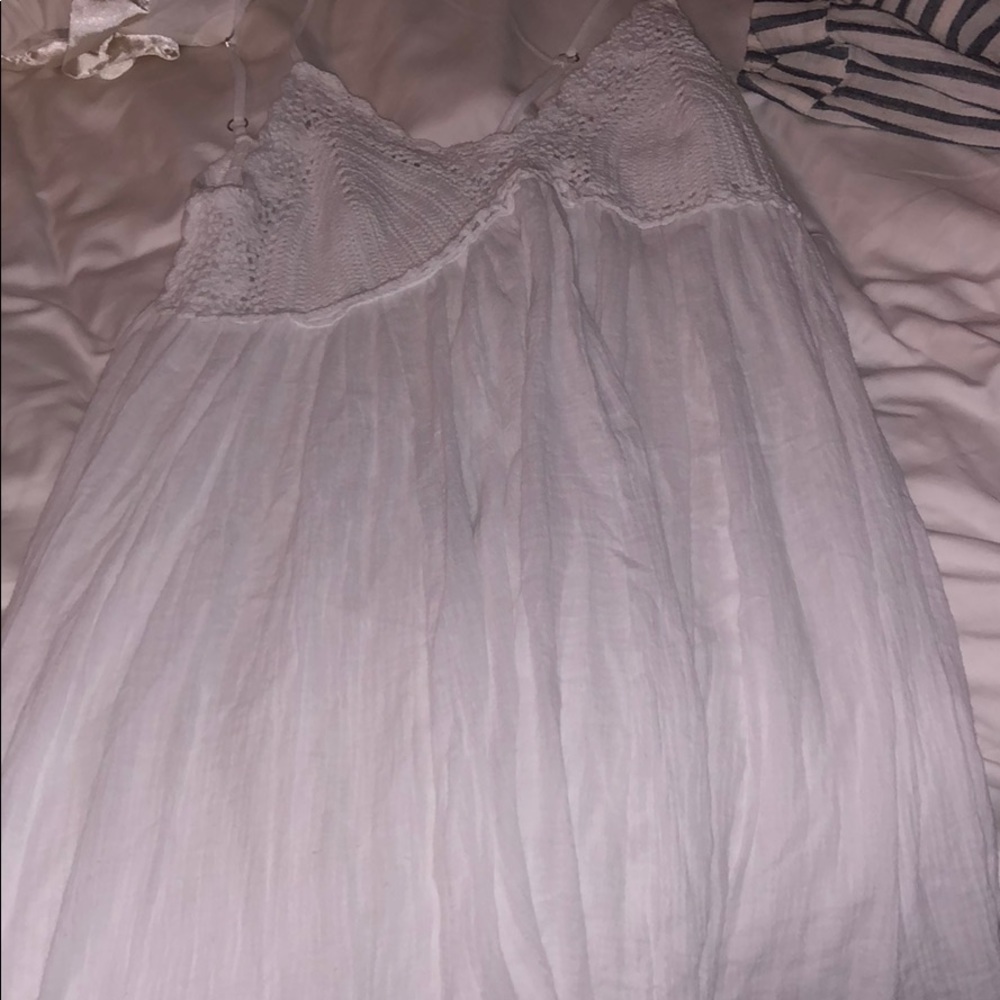 white flow-y dress